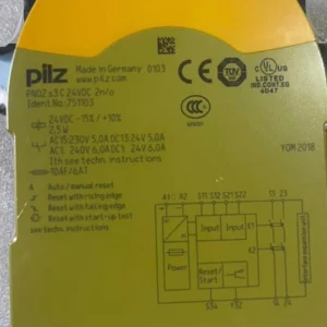 New Pilz 751103 PNOZ S3 C 24VDC 2n/o safety relay