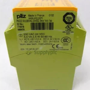 New Pilz 774318 PNOZ X3 230VAC 24VDC 3N/O 1N/C 1SO Safety Relay
